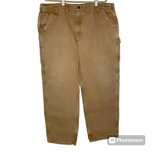 Carhartt Duck Flannel Pants Lined Utility Work Cargo Carpenter 44 x 32 - Picture 1 of 13